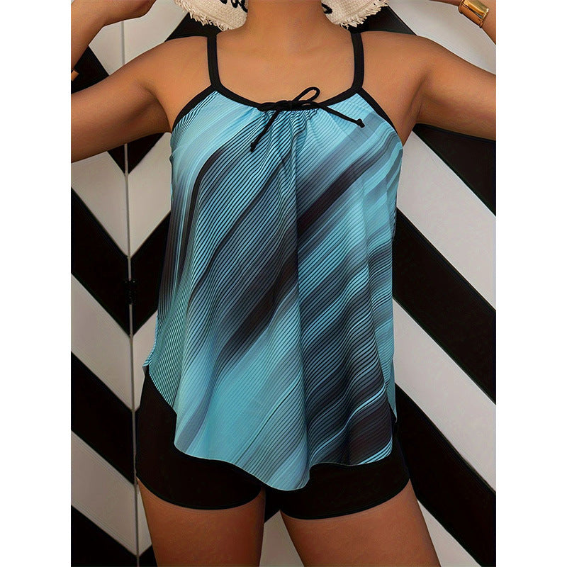 European Conservative Split Swimsuit for Women Foreign Trade Cross-Border Tankini Loose Large Size Swimsuit Beach Split Swimsuit