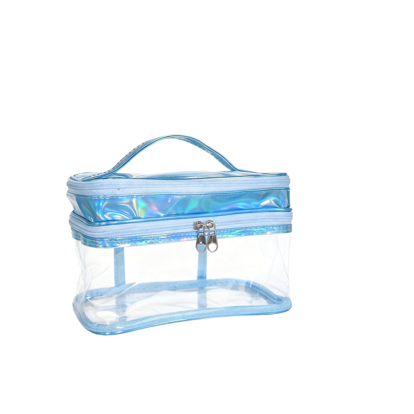 Double Layer Transparent Cosmetic Bag Large Capacity Dry and Wet Separate Waterproof Toiletry Bag Portable Travel Cosmetic Storage Bag