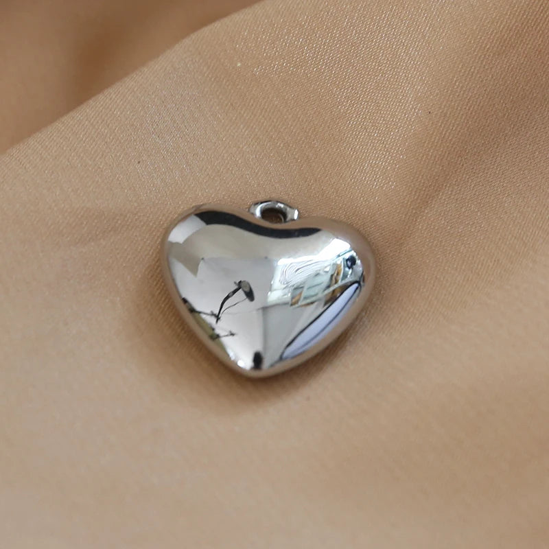 1pcs Contracted Wind Specification Smooth Love Hearts Ball Pendant Jewelry Necklaces Earrings Diy Material Handmade Charms