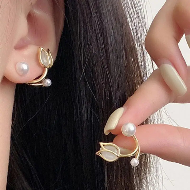 925 Silver Needle Green Flower Earrings For Women Korean Fashion Jewelry 2026 Trending Luxury Zircon Leaf Women's Stud Earrings