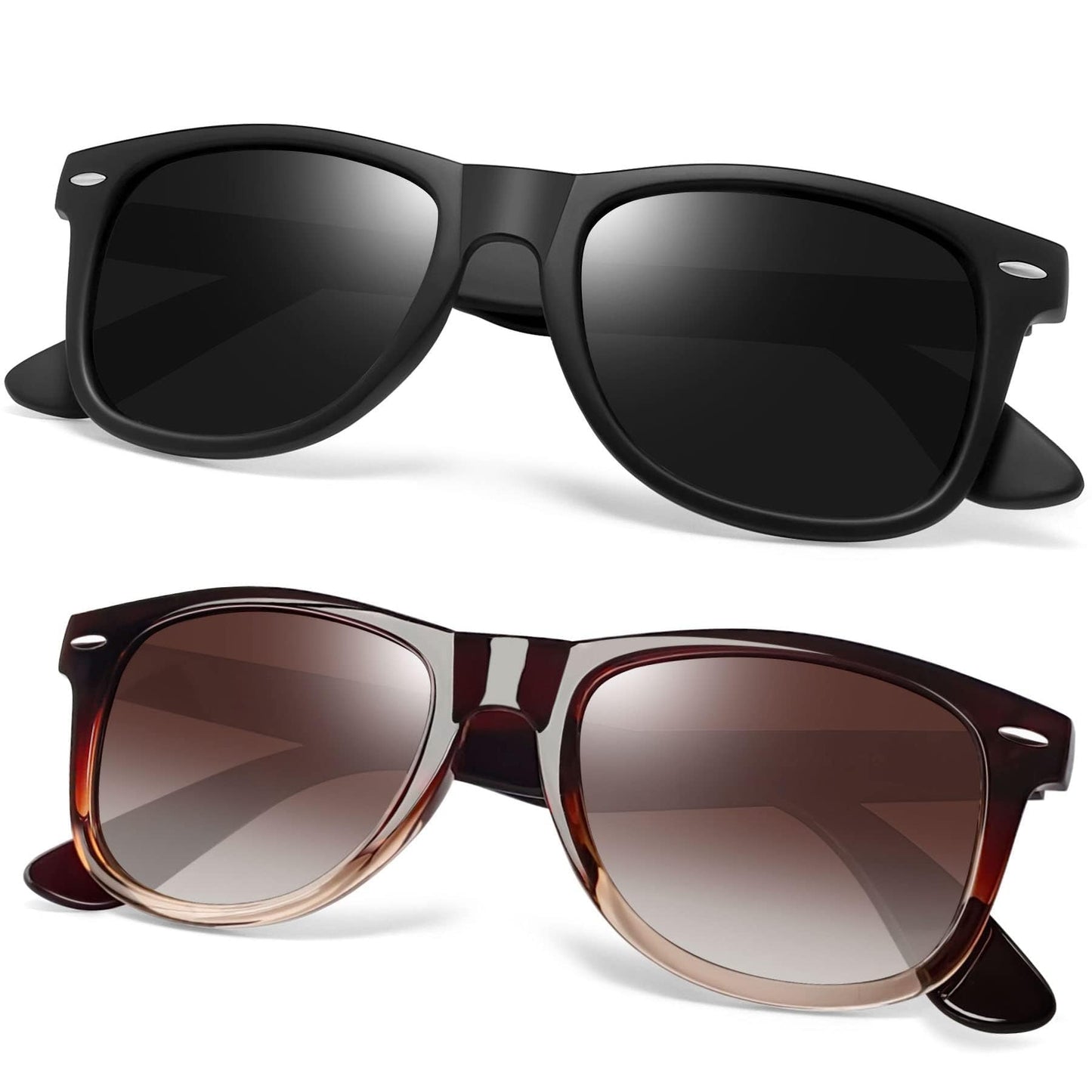 Joopin Square Polarized Sunglasses for Men Women UV400 Protection Driving | Retro Sun Glasses Reduce Glare, 100% UV400 Protection, Lightweight, Durable, Timeless Style for Driving, Fishing, Daily Wear