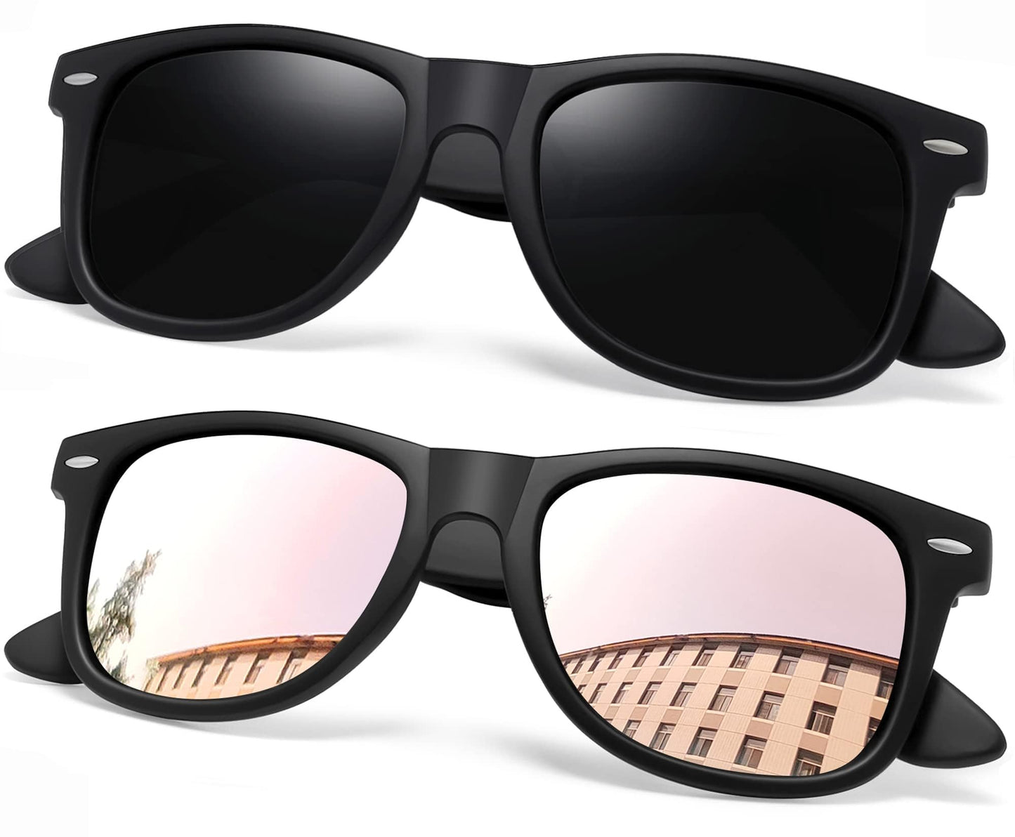 Joopin Square Polarized Sunglasses for Men Women UV400 Protection Driving | Retro Sun Glasses Reduce Glare, 100% UV400 Protection, Lightweight, Durable, Timeless Style for Driving, Fishing, Daily Wear
