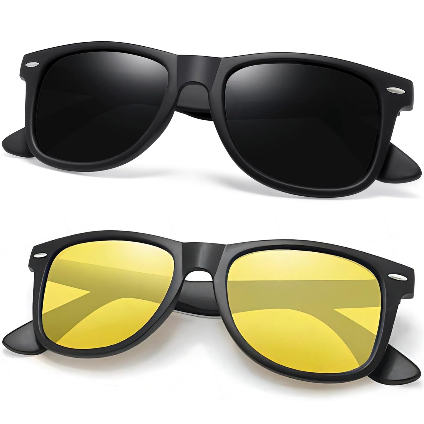 Joopin Square Polarized Sunglasses for Men Women UV400 Protection Driving | Retro Sun Glasses Reduce Glare, 100% UV400 Protection, Lightweight, Durable, Timeless Style for Driving, Fishing, Daily Wear
