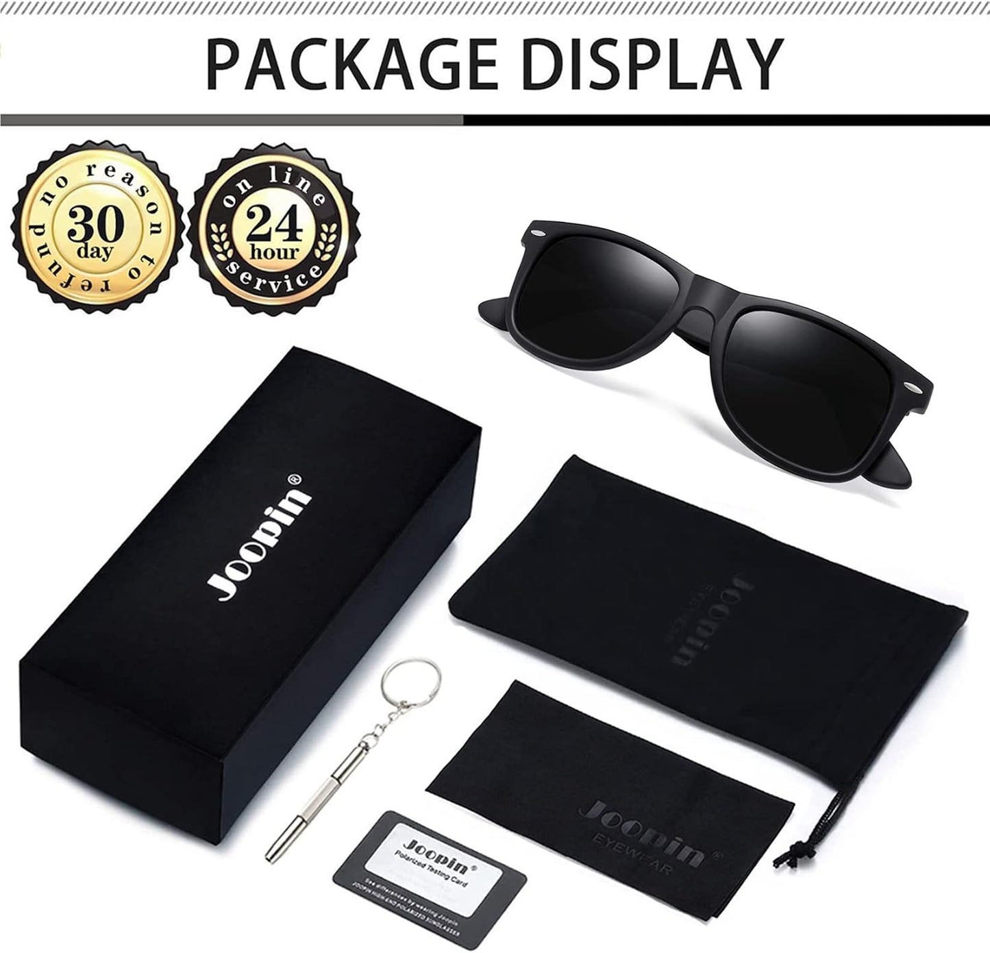 Joopin Square Polarized Sunglasses for Men Women UV400 Protection Driving | Retro Sun Glasses Reduce Glare, 100% UV400 Protection, Lightweight, Durable, Timeless Style for Driving, Fishing, Daily Wear