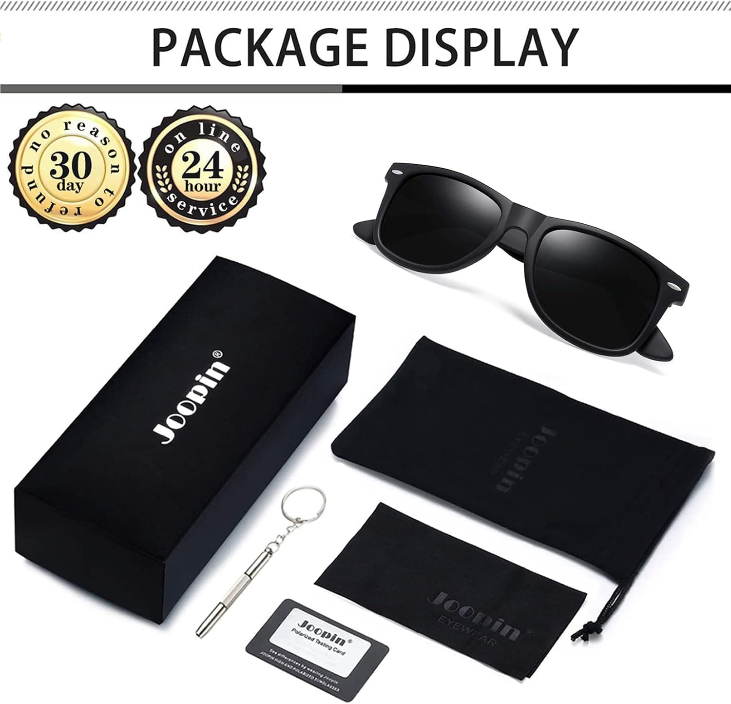 Joopin Square Polarized Sunglasses for Men Women UV400 Protection Driving | Retro Sun Glasses Reduce Glare, 100% UV400 Protection, Lightweight, Durable, Timeless Style for Driving, Fishing, Daily Wear