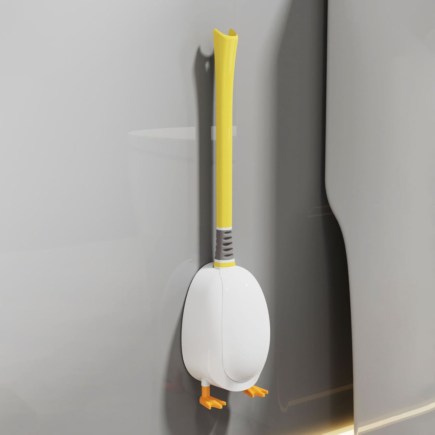 [Patented Authentic] New Diving Cartoon Duck Silicone Toilet Brush Home with Base Cleaning Set Bathroom