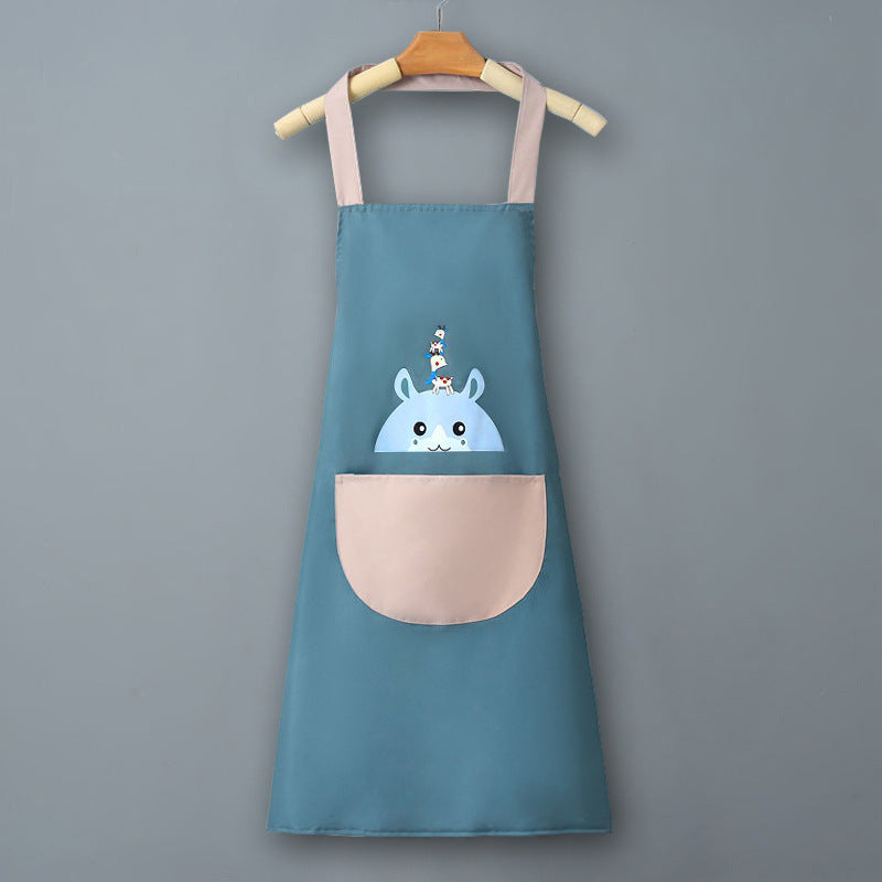 Logo advertising custom apron waterproof and oil-proof pvc kitchen cooking custom waist household a wholesale