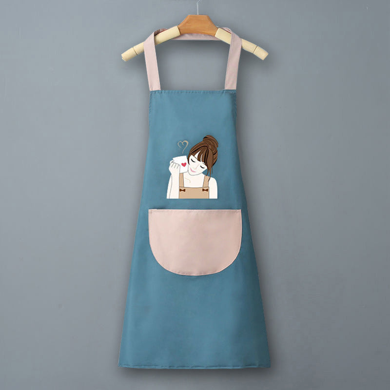 Logo advertising custom apron waterproof and oil-proof pvc kitchen cooking custom waist household a wholesale