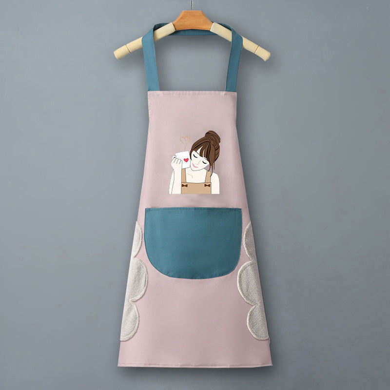 Logo advertising custom apron waterproof and oil-proof pvc kitchen cooking custom waist household a wholesale
