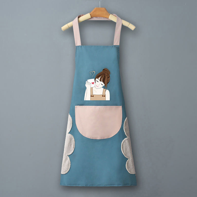 Logo advertising custom apron waterproof and oil-proof pvc kitchen cooking custom waist household a wholesale