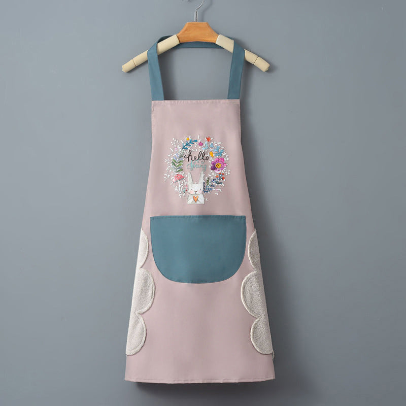 Logo advertising custom apron waterproof and oil-proof pvc kitchen cooking custom waist household a wholesale