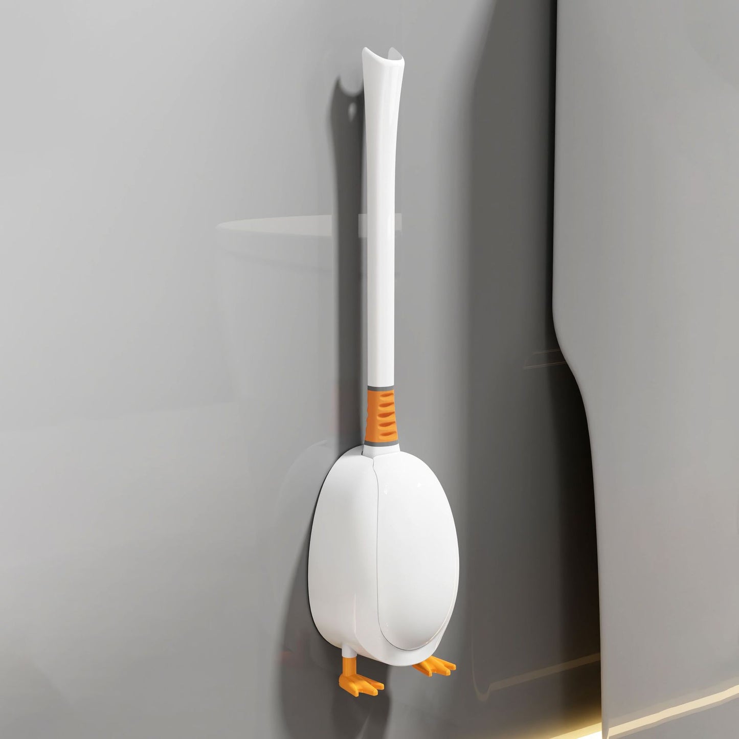 [Patented Authentic] New Diving Cartoon Duck Silicone Toilet Brush Home with Base Cleaning Set Bathroom