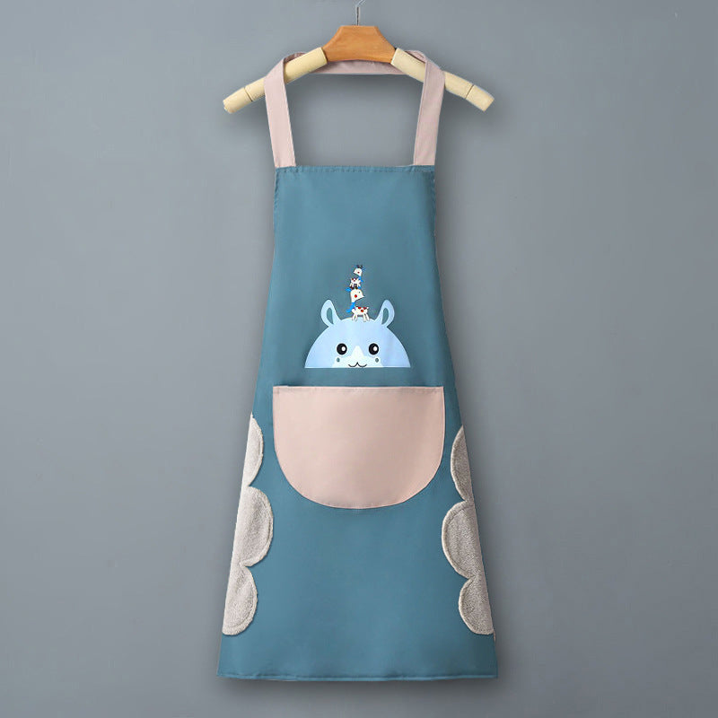 Logo advertising custom apron waterproof and oil-proof pvc kitchen cooking custom waist household a wholesale