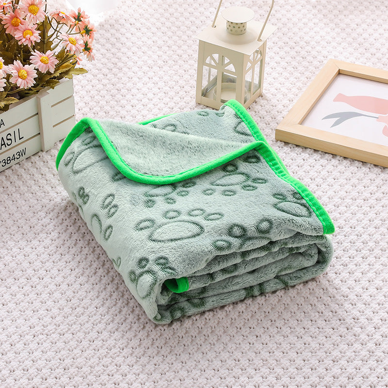 Cross-border pet blanket mat cat and dog flannel blanket autumn and winter warm blanket pet sleeping mat wholesale