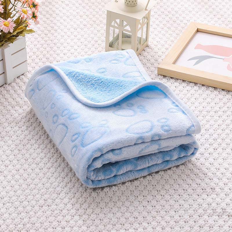 Cross-border pet blanket mat cat and dog flannel blanket autumn and winter warm blanket pet sleeping mat wholesale