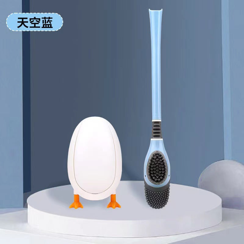 [Patented Authentic] New Diving Cartoon Duck Silicone Toilet Brush Home with Base Cleaning Set Bathroom
