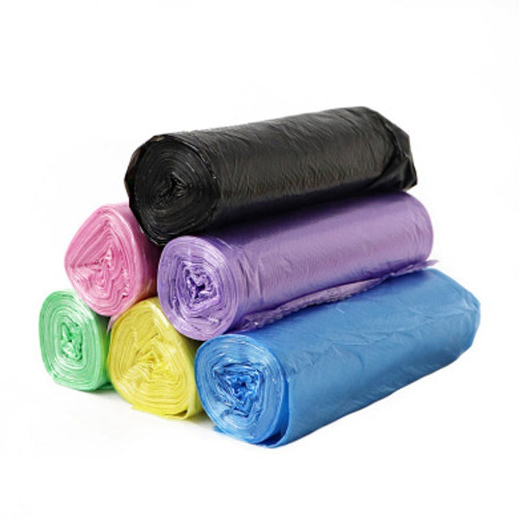 45*50cm Disposable Point-Break Flat Mouth Garbage Bag with Rolls New Material Thickeneded and Strong Home Kitchen Colorful