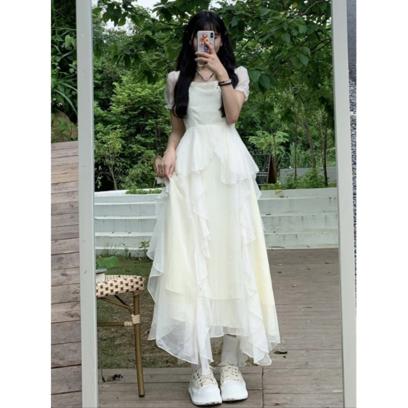 Fugitive Princess Dress 2023 New Summer Light Wedding Dress Design Sense Tight Waist French First Love Gentle White Moonlight dress
