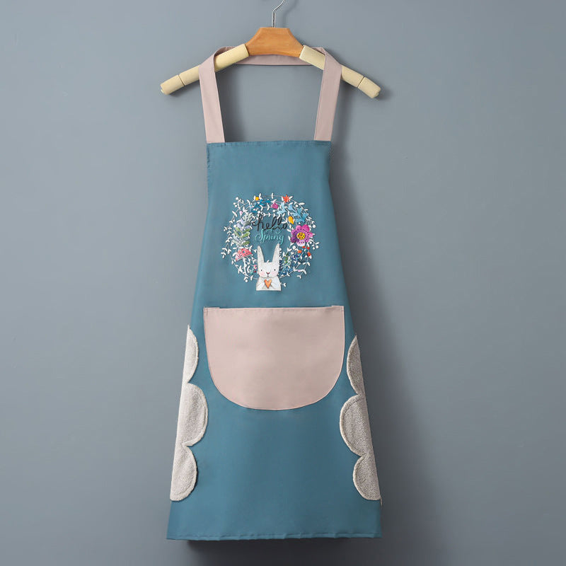 Logo advertising custom apron waterproof and oil-proof pvc kitchen cooking custom waist household a wholesale