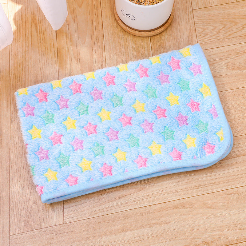Cross-border pet blanket mat cat and dog flannel blanket autumn and winter warm blanket pet sleeping mat wholesale