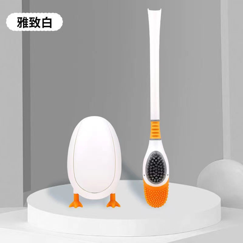 [Patented Authentic] New Diving Cartoon Duck Silicone Toilet Brush Home with Base Cleaning Set Bathroom