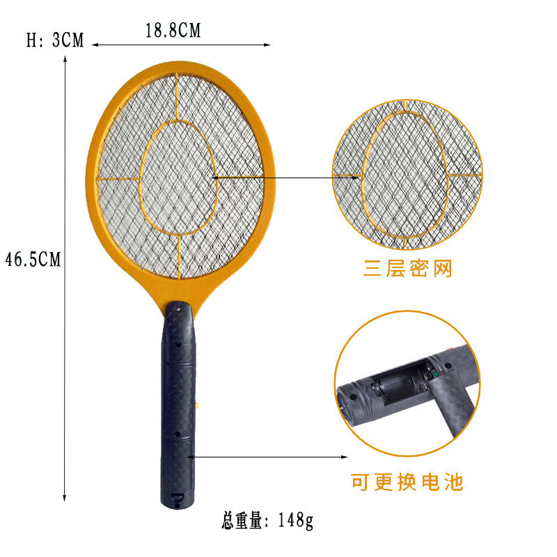 Factory Cross-border Explosion Battery Fly Spatter Household Electric Mosquito Spatter Lightweight Small Outdoor Mosquito Repellent Electric Shock Mosquito Spatter