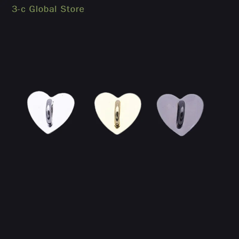 1pcs Self Adhesive Metal Heart Phone Charm Holder Mobile Phone Case Finger Ring Stand Hooks Buckle Charms Clasp Accessories New