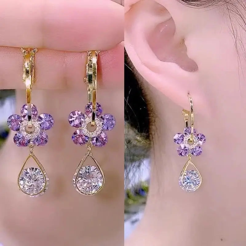 925 Silver Needle Vintage Green Crystal Butterfly Drop Earrings For Women Jewelry 2026 Trending Luxury Zircon Women's Earrings