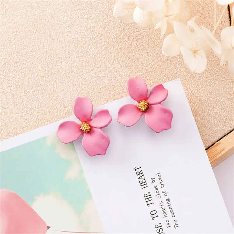 Colorful Metal Dangle Earrings for Women Personality Fashion Drop Earrings Flower Heart Pendants Earrings pendientes mujer