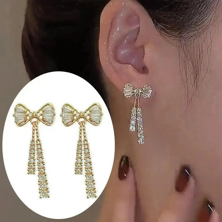 925 Silver Needle Purple Butterfly Long Tassel Earrings For Women Jewelry 2026 Trending Korean Fashion Luxury Crystal Earrings