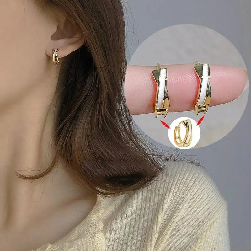 925 Silver Needle Korean Fashion Crystal Heart Earrings For Women Jewelry 2026 Trending New Luxury Women's Hoop Earrings Brincos