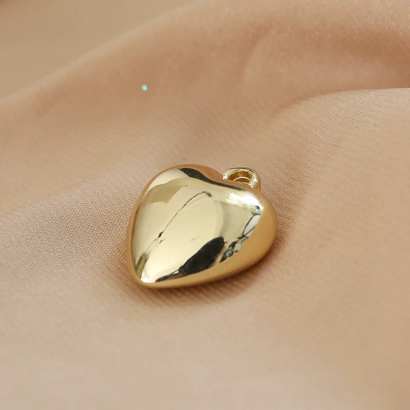 1pcs Contracted Wind Specification Smooth Love Hearts  Ball Pendant Jewelry Necklaces Earrings Diy Material Handmade Charms