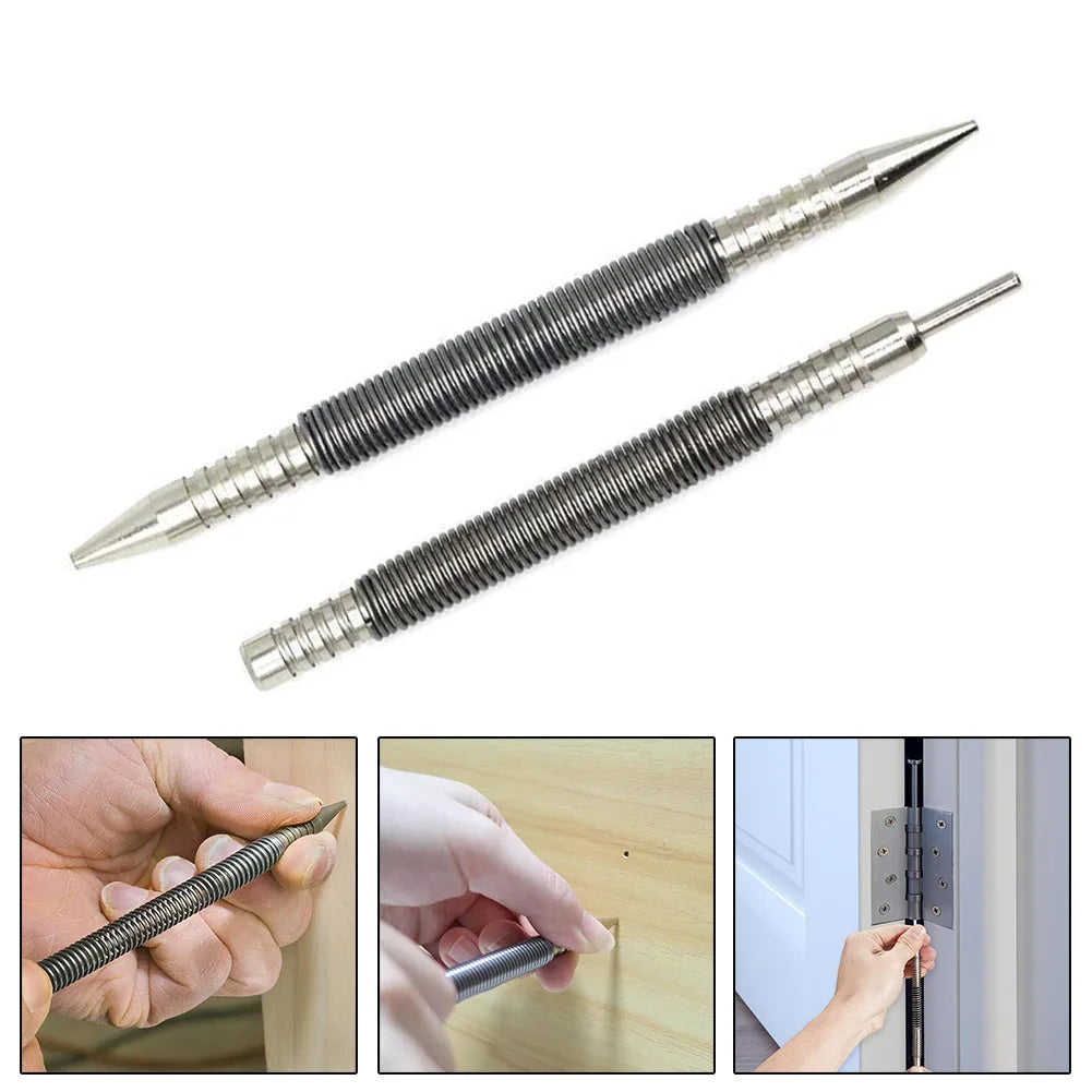 2pcs/set Double-head Spring Nail 3500 PSI Hinge Pin Remover Hammerless Nail Kit Multi-fonction 1/16 Inch & 1/32 Inch Punch Tools