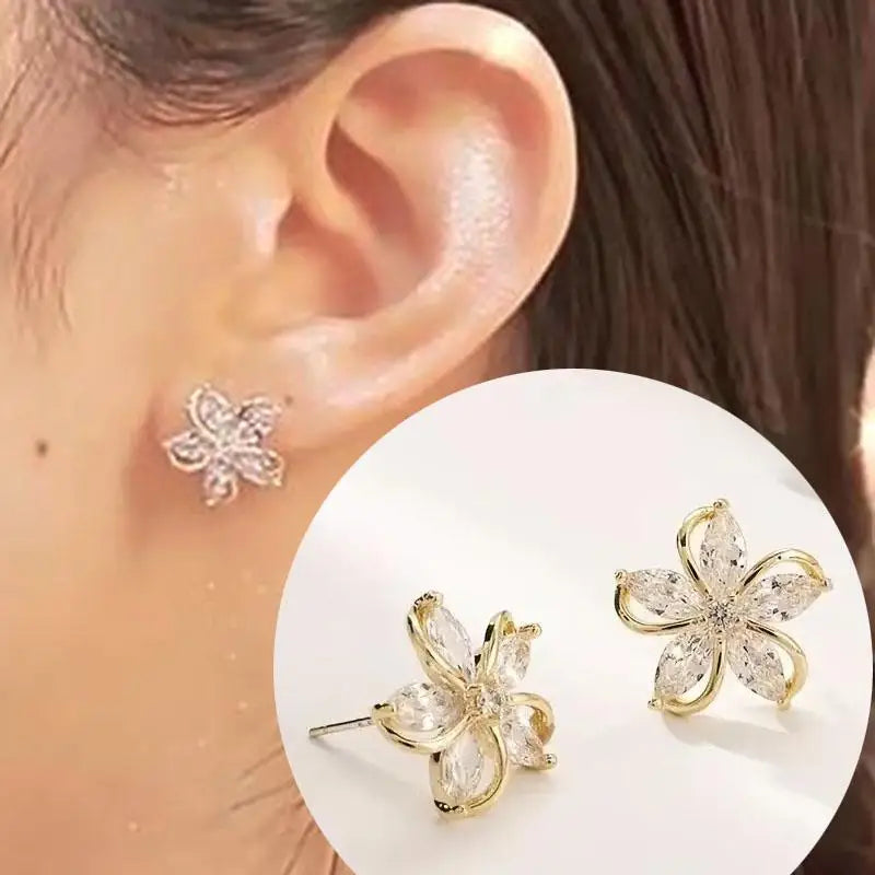 925 Silver Needle Korean Fashion Crystal Heart Earrings For Women Jewelry 2026 Trending New Luxury Women's Hoop Earrings Brincos
