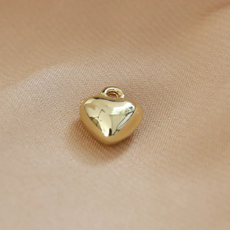 1pcs Contracted Wind Specification Smooth Love Hearts  Ball Pendant Jewelry Necklaces Earrings Diy Material Handmade Charms