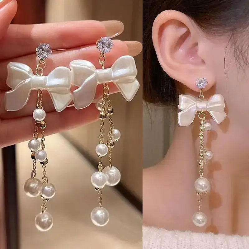 925 Silver Needle Purple Butterfly Long Tassel Earrings For Women Jewelry 2026 Trending Korean Fashion Luxury Crystal Earrings