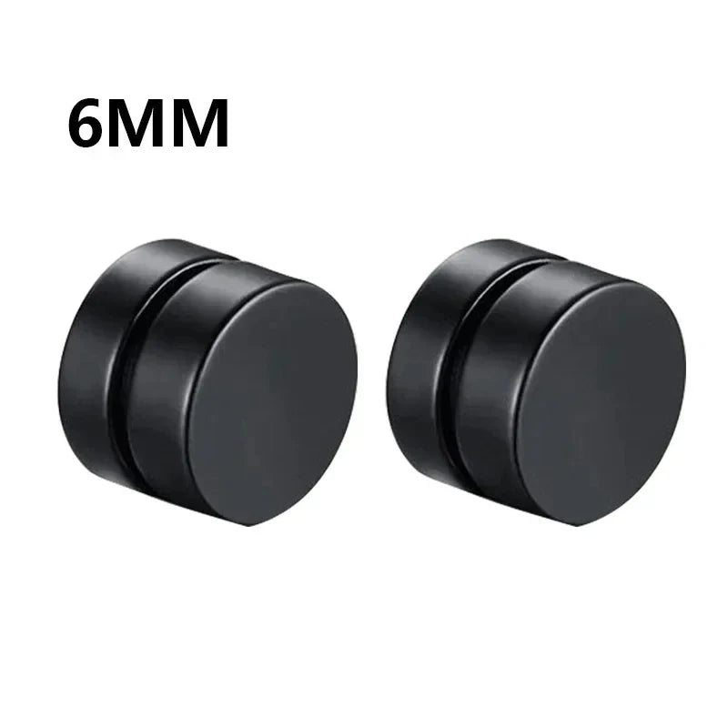 1Pairs Crystal Strong Magnetic Ear Stud Clip Earrings for Men and Women Punk Round Zircon Magnet Earrings Non Piercing Jewelry