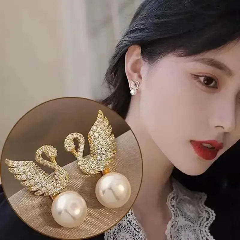 925 Silver Needle Korean Fashion Zircon Geometric Earrings For Women Jewelry 2026 Trending Luxury Crystal Cross Stud Earrings