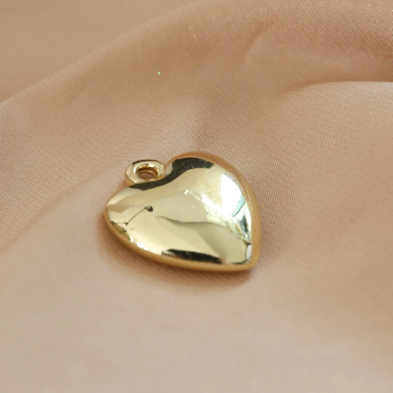 1pcs Contracted Wind Specification Smooth Love Hearts  Ball Pendant Jewelry Necklaces Earrings Diy Material Handmade Charms