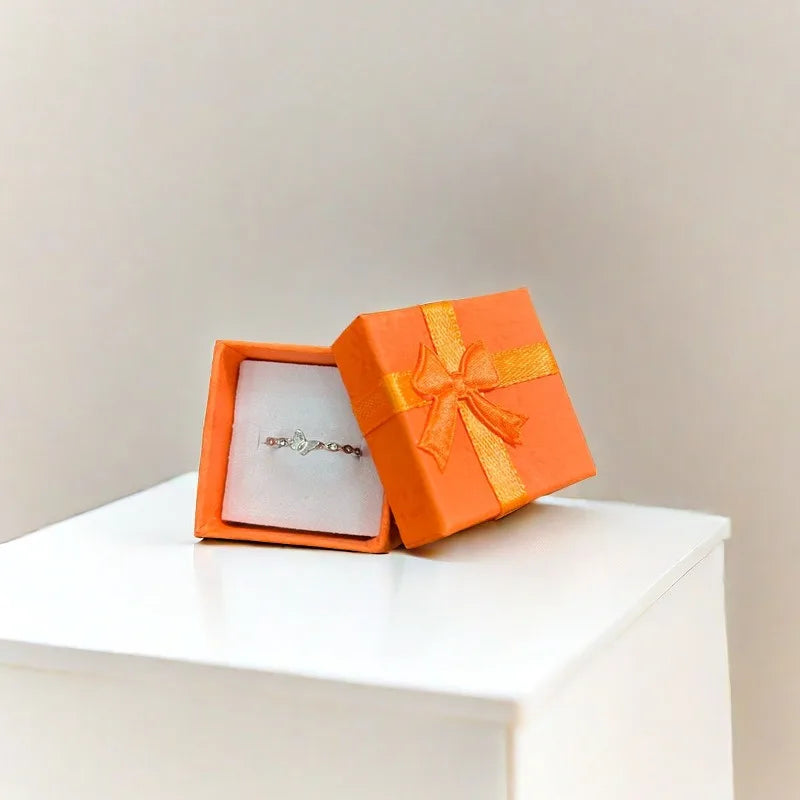 24pcs/Lot Fashion Ribbon Jewelry Box  Multi Colors Ring Earrings Pendant 4x4x3cm Display Packaging Gift