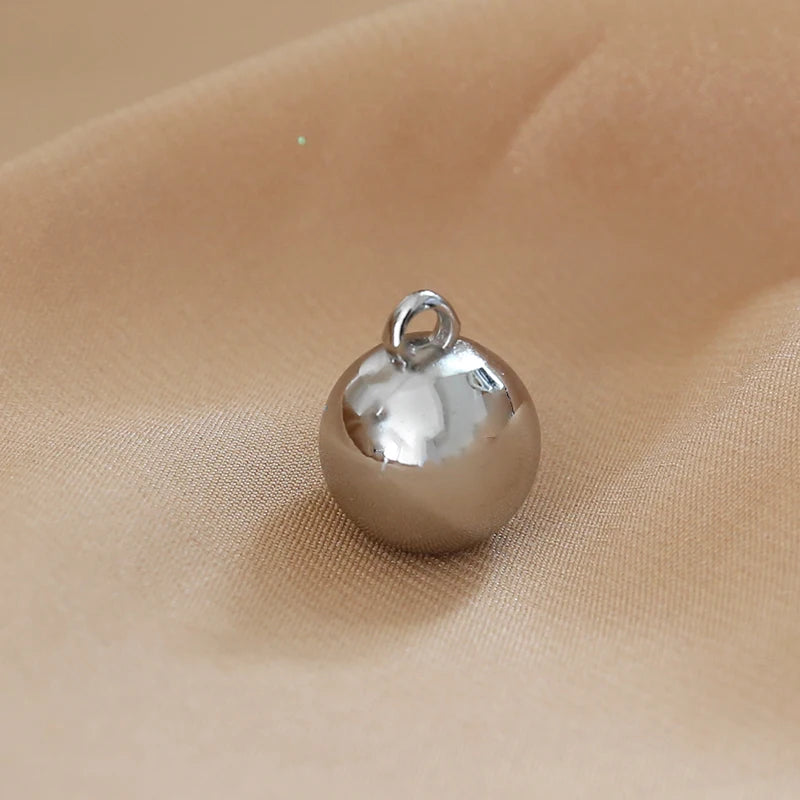 1pcs Contracted Wind Specification Smooth Love Hearts  Ball Pendant Jewelry Necklaces Earrings Diy Material Handmade Charms