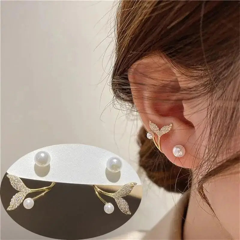 925 Silver Needle Korean Fashion Bowknot Tulip Earrings For Women Jewelry 2026 Trending New Women's White Flower Earrings Brinco