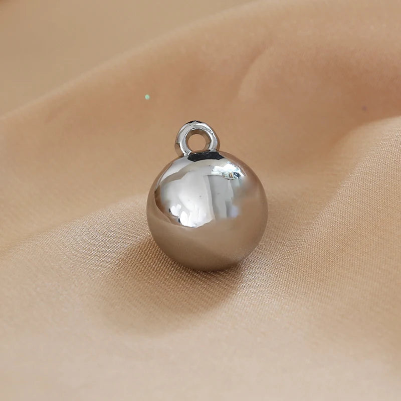 1pcs Contracted Wind Specification Smooth Love Hearts  Ball Pendant Jewelry Necklaces Earrings Diy Material Handmade Charms