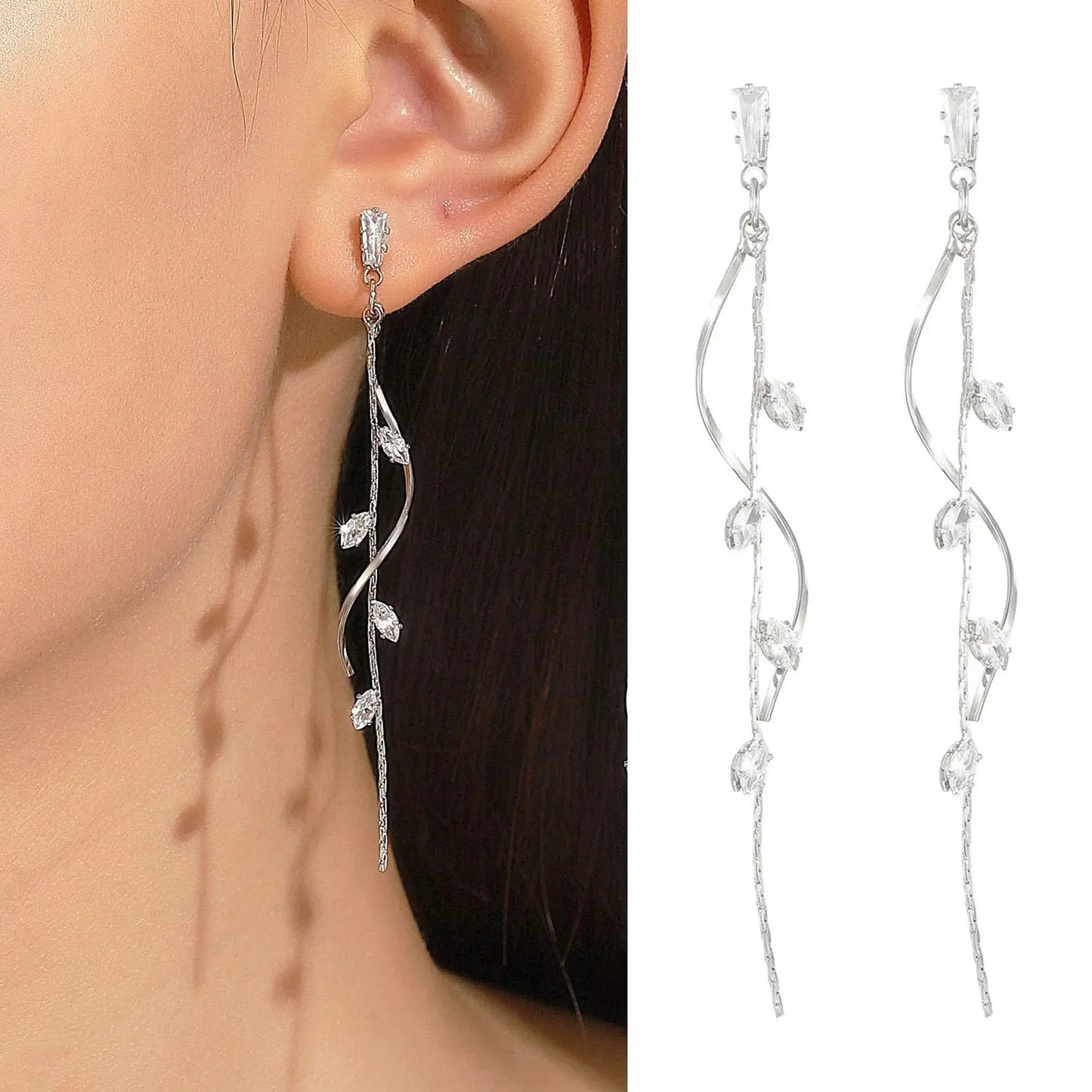 925 Silver Needle Purple Butterfly Long Tassel Earrings For Women Jewelry 2026 Trending Korean Fashion Luxury Crystal Earrings