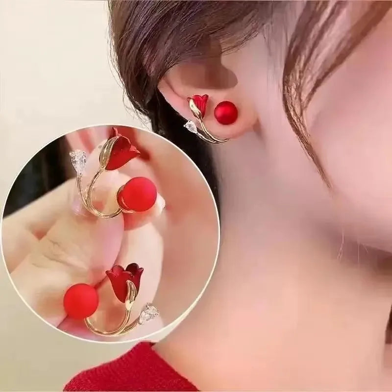 925 Silver Needle Korean Fashion Zircon Geometric Earrings For Women Jewelry 2026 Trending Luxury Crystal Cross Stud Earrings