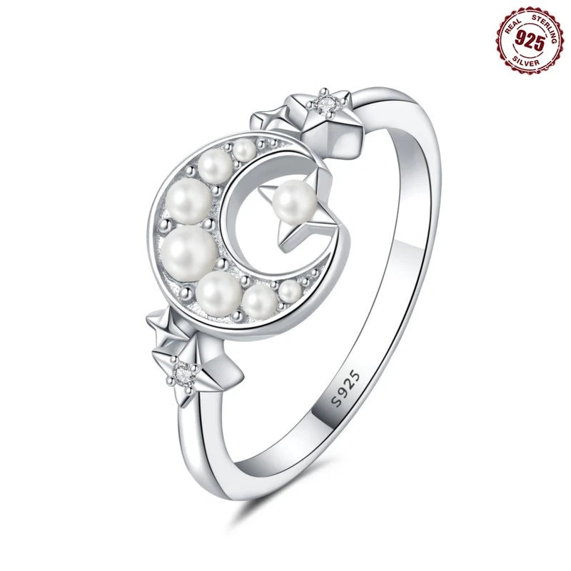 MISEFF Real 925 Sterling Silver Double Rings Simple Color Zircon Rings For Wedding Engagement Birthday Silver Jewelry Gift
