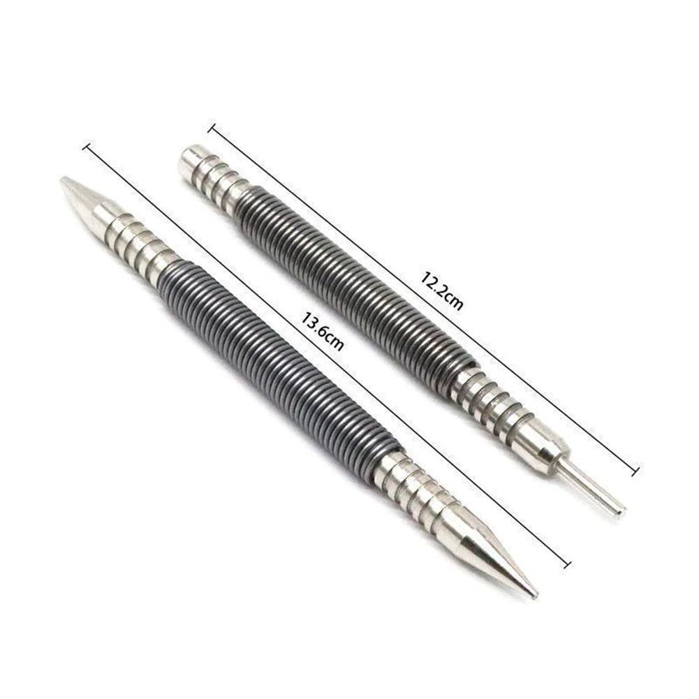 2pcs/set Double-head Spring Nail 3500 PSI Hinge Pin Remover Hammerless Nail Kit Multi-fonction 1/16 Inch & 1/32 Inch Punch Tools