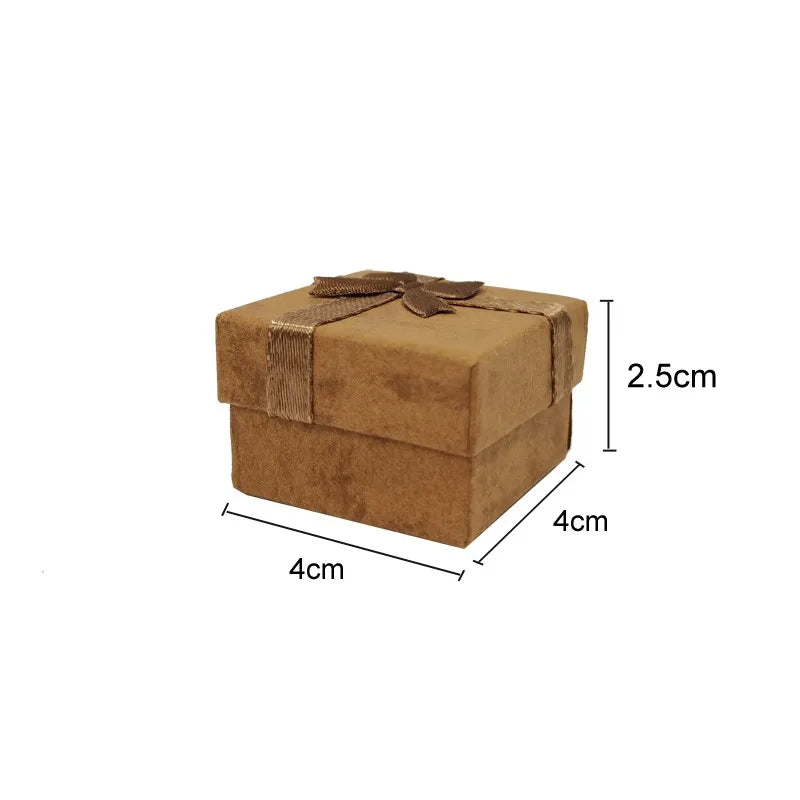 24pcs/Lot Fashion Ribbon Jewelry Box  Multi Colors Ring Earrings Pendant 4x4x3cm Display Packaging Gift
