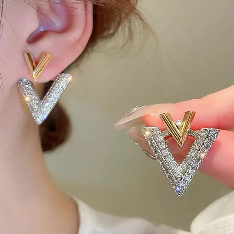 925 Silver Needle Korean Fashion Crystal Heart Earrings For Women Jewelry 2026 Trending New Luxury Women's Hoop Earrings Brincos