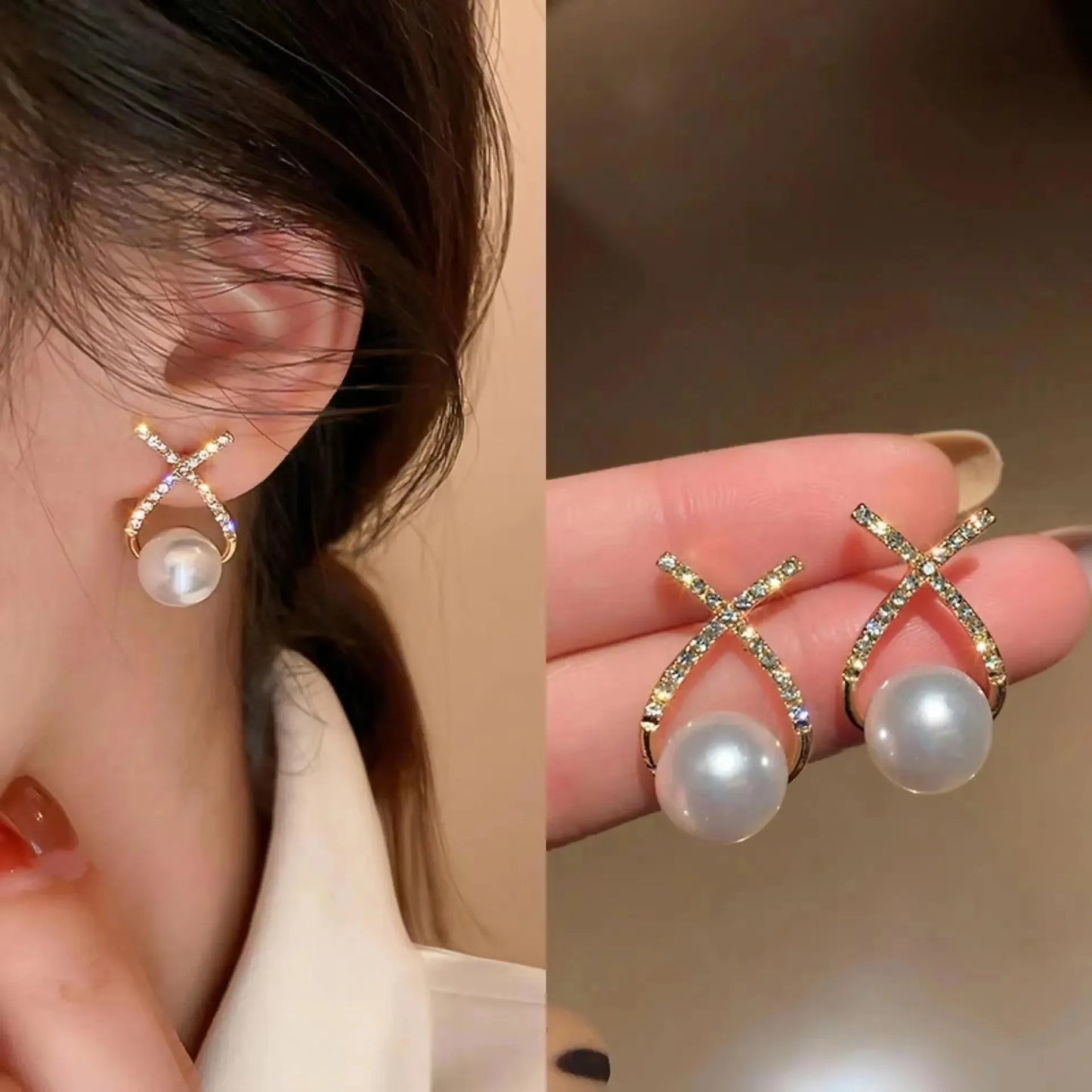 925 Silver Needle Korean Fashion Zircon Geometric Earrings For Women Jewelry 2026 Trending Luxury Crystal Cross Stud Earrings